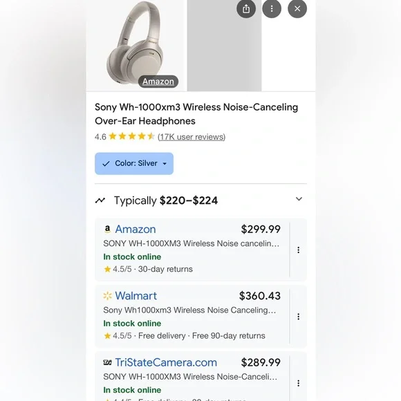 New Sony Wh-1000xm3 Wireless Noise-Canceling Over-Ear Headphones